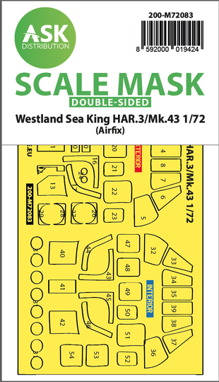 Westland Sea King HAR.3 / Mk.43 double-sided express fit mask (designed to be used with Airfix kits)