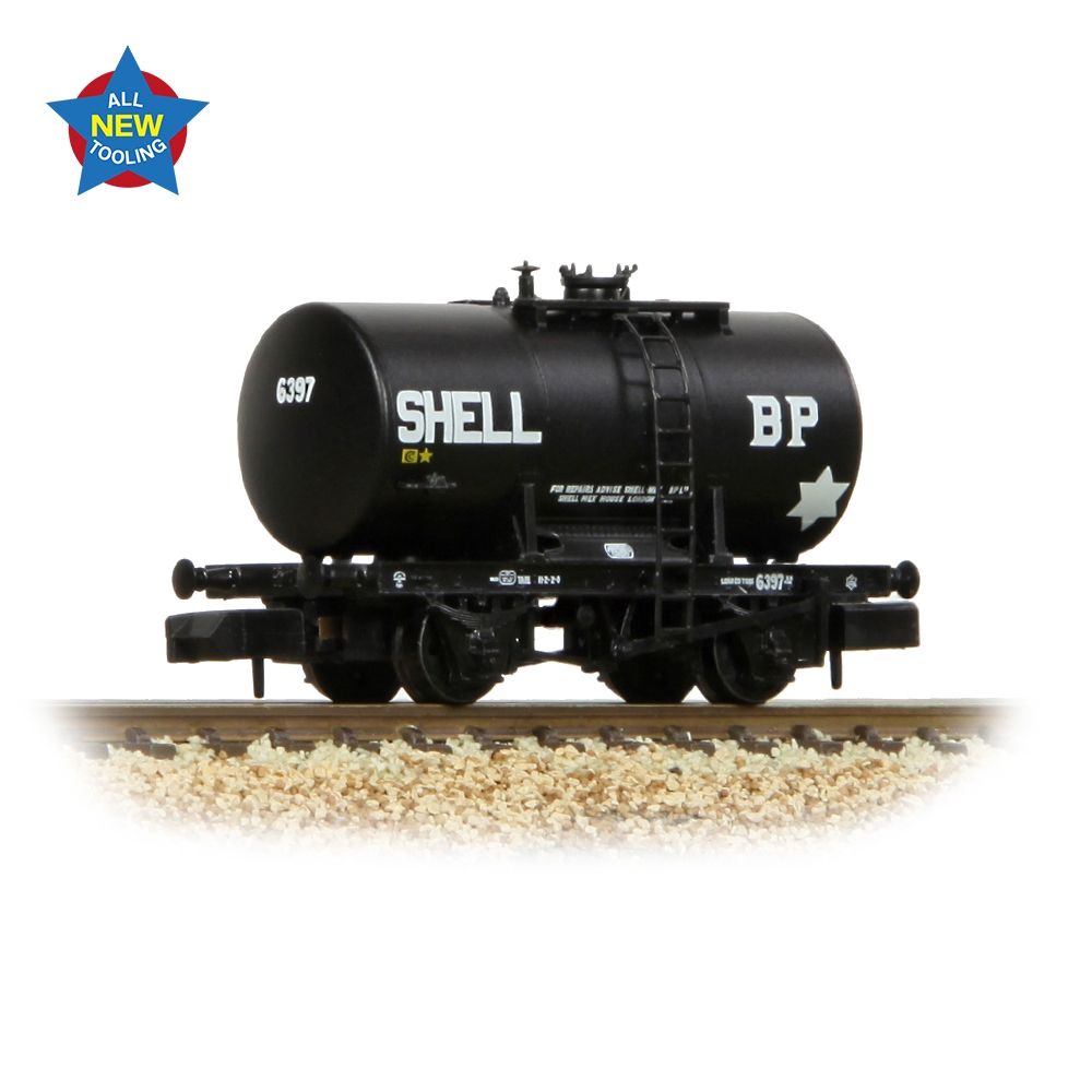Graham Farish 20t Anchor-Mounted Tank Wagon 'Shell/Bp' Black 378-004A