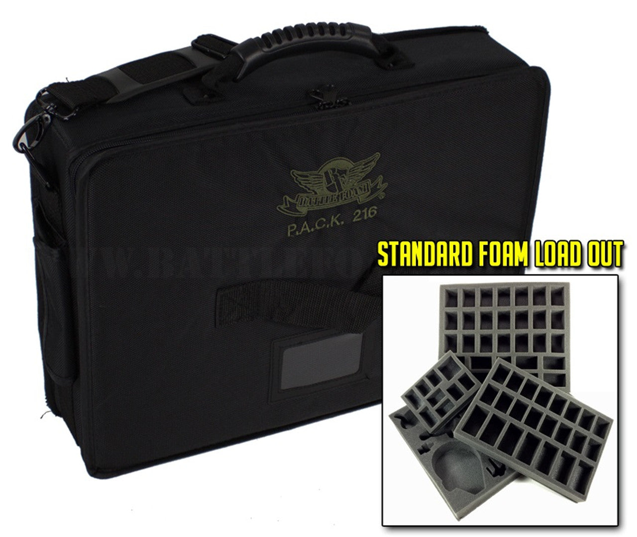 Battle Foam (216) P.A.C.K. 216 Half Tray Standard Load Out (Black) BF-BB216B-HSL