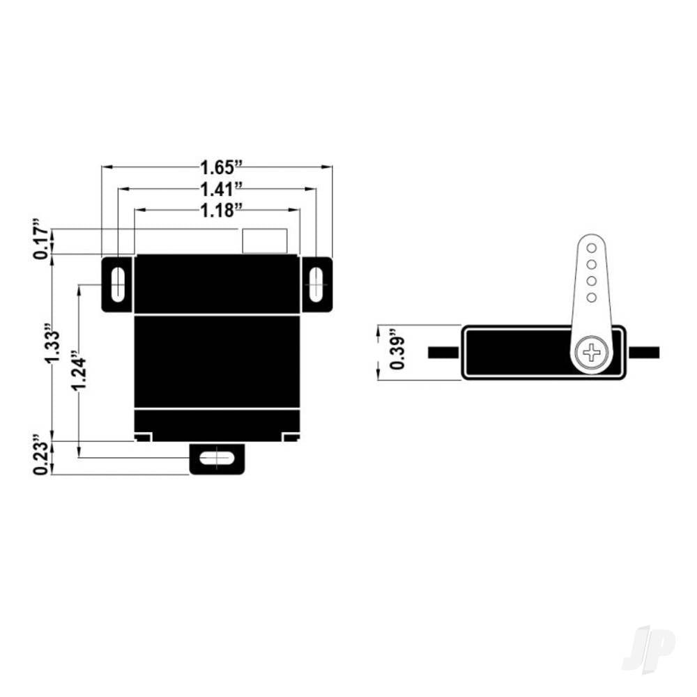 Hitec HS-125MG Slim Wing Analogue Cored Servo 24g 3.5kg/0.13s 4.8V - 6.0V 2212000 4