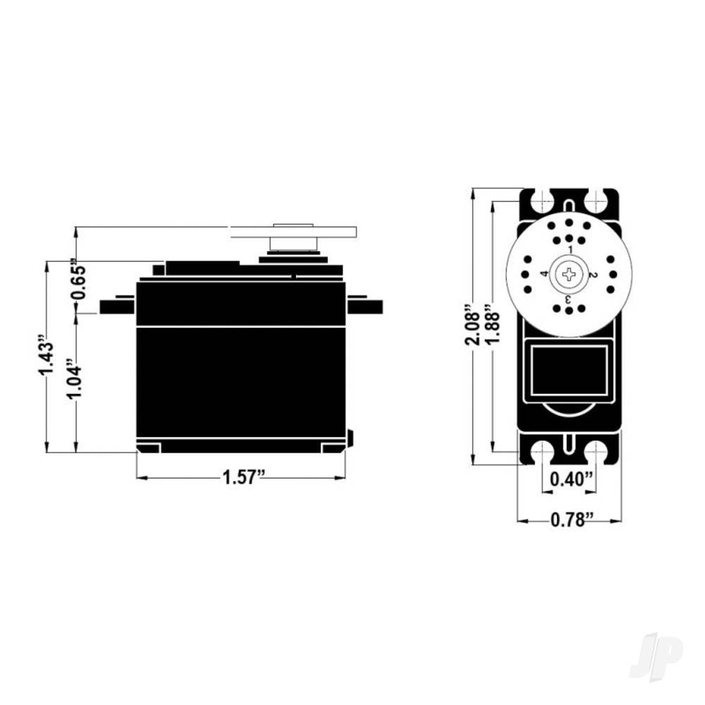 Hitec HS-322HD Standard Analogue Cored Servo 43g 3.7kg/0.15s 4.8V - 6.0V ( - 2213220 6