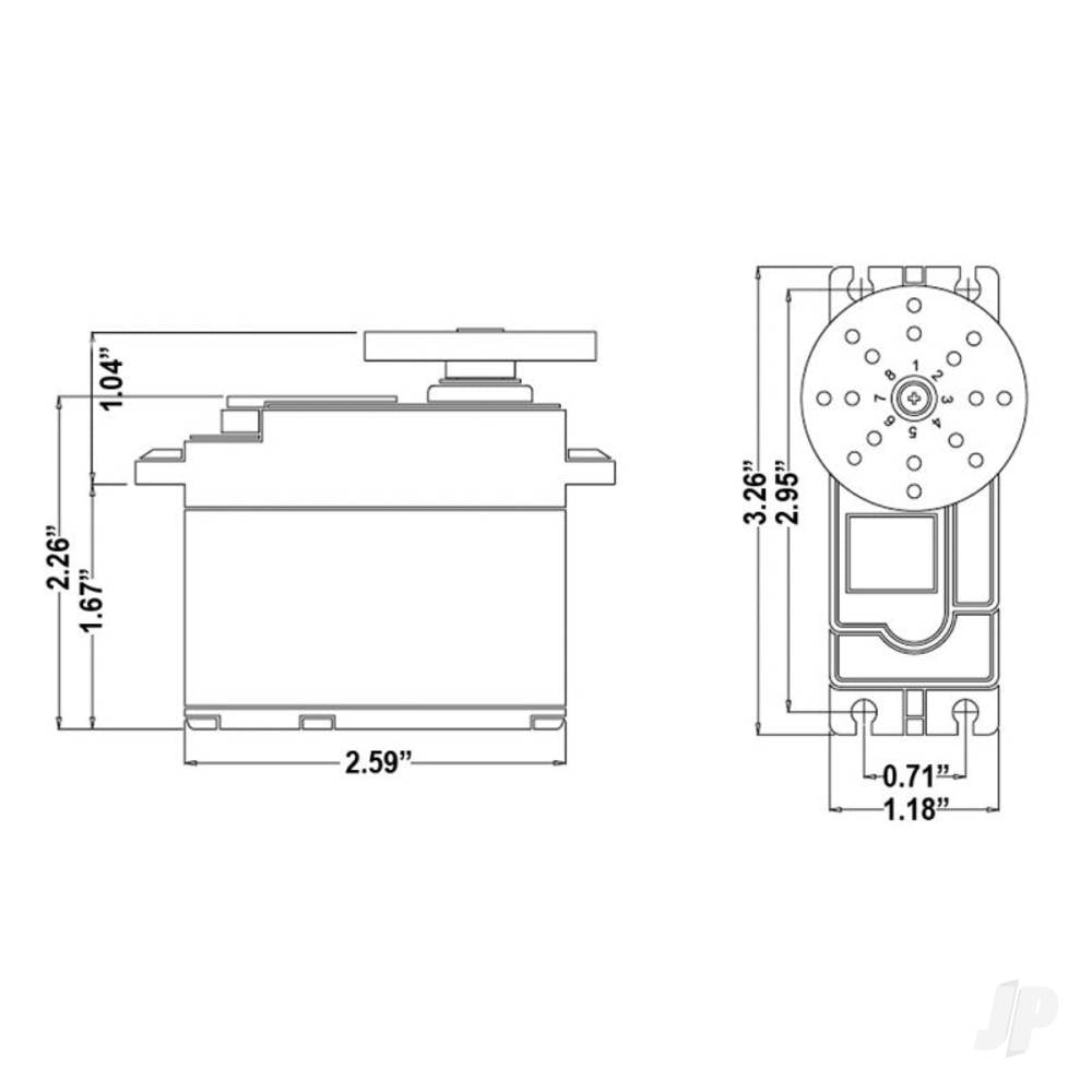 Hitec HS-805BB Giant Analogue Cored Servo 152g 24.7kg/0.14s 4.8V - 6.0V 2214530 6