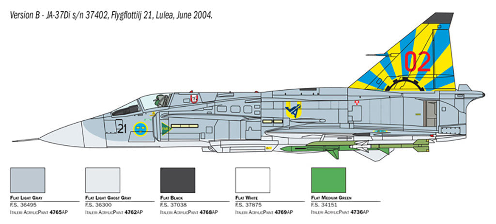 Italeri Saab Ja 37 Jaktviggen 2785