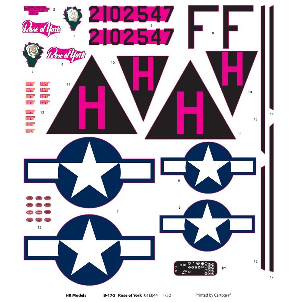 HK Models USAAF B-17G Flying Fortress 'Rose of York' LE Bomber Aircraft PKHK01E44