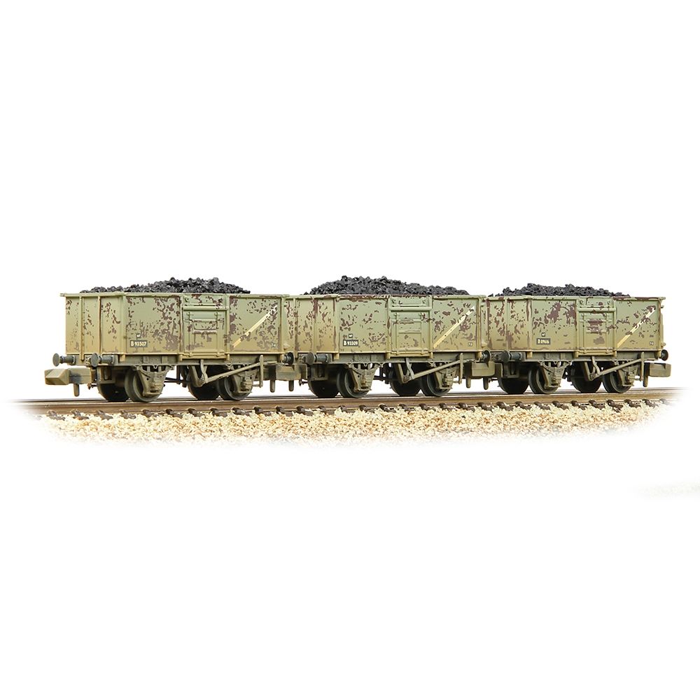 Graham Farish BR 16t Steel Mineral With Top Flap Doors 3-Wagon Pack BR Grey [Wl] [W] 377-235C