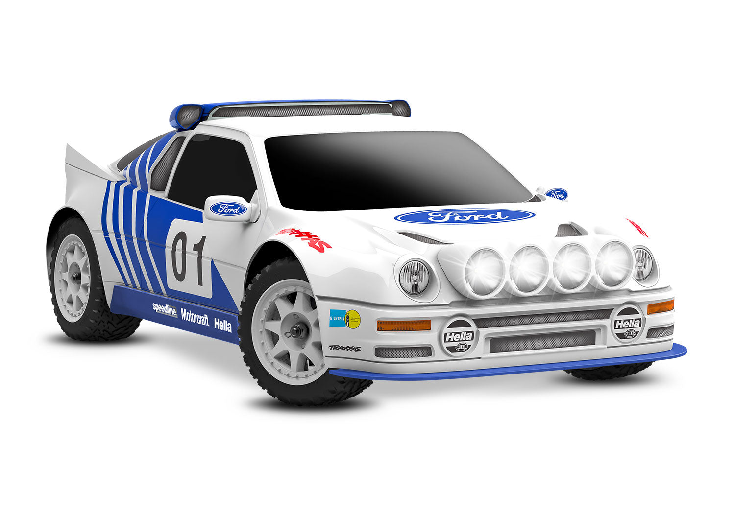 Mini Rally VXL Ford RS200 4WD RTR, White ( TQi 2-ch, VXL-3S, 2S LiPo, USB-C Charger, Clipless Body)