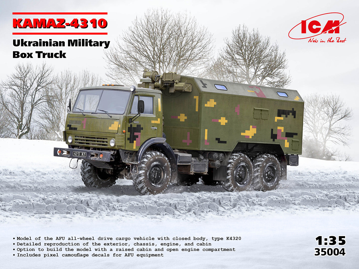  ICM 1:35 - KAMAZ-4310 Ukrainian Military Box Truck 