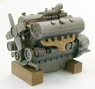 Tamiya German 18T Heavy Half Track model engine detail for scale modeling enthusiasts.