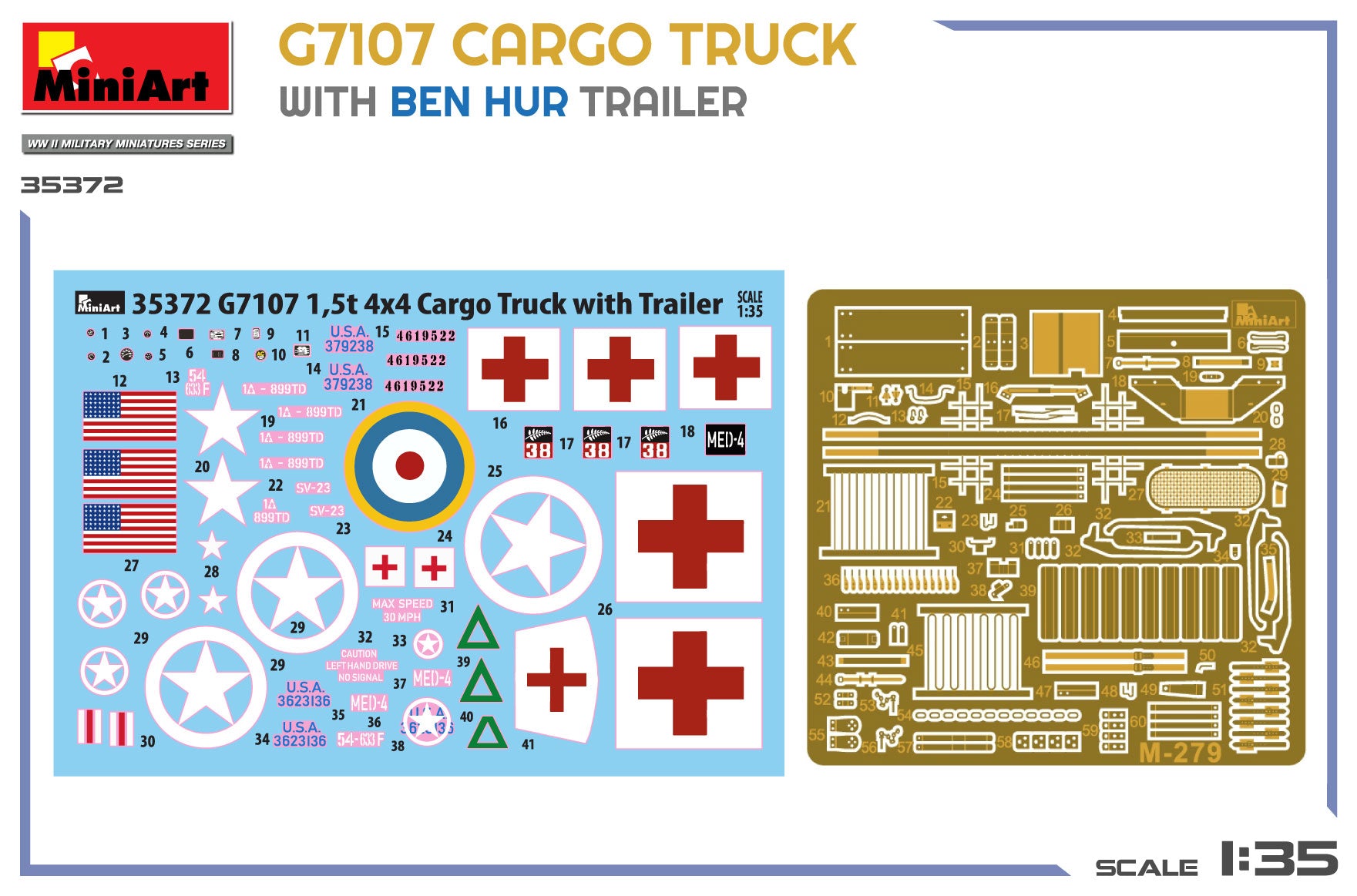 MiniArt G7107 1,5T 4X4 Cargo Truck With Trailer