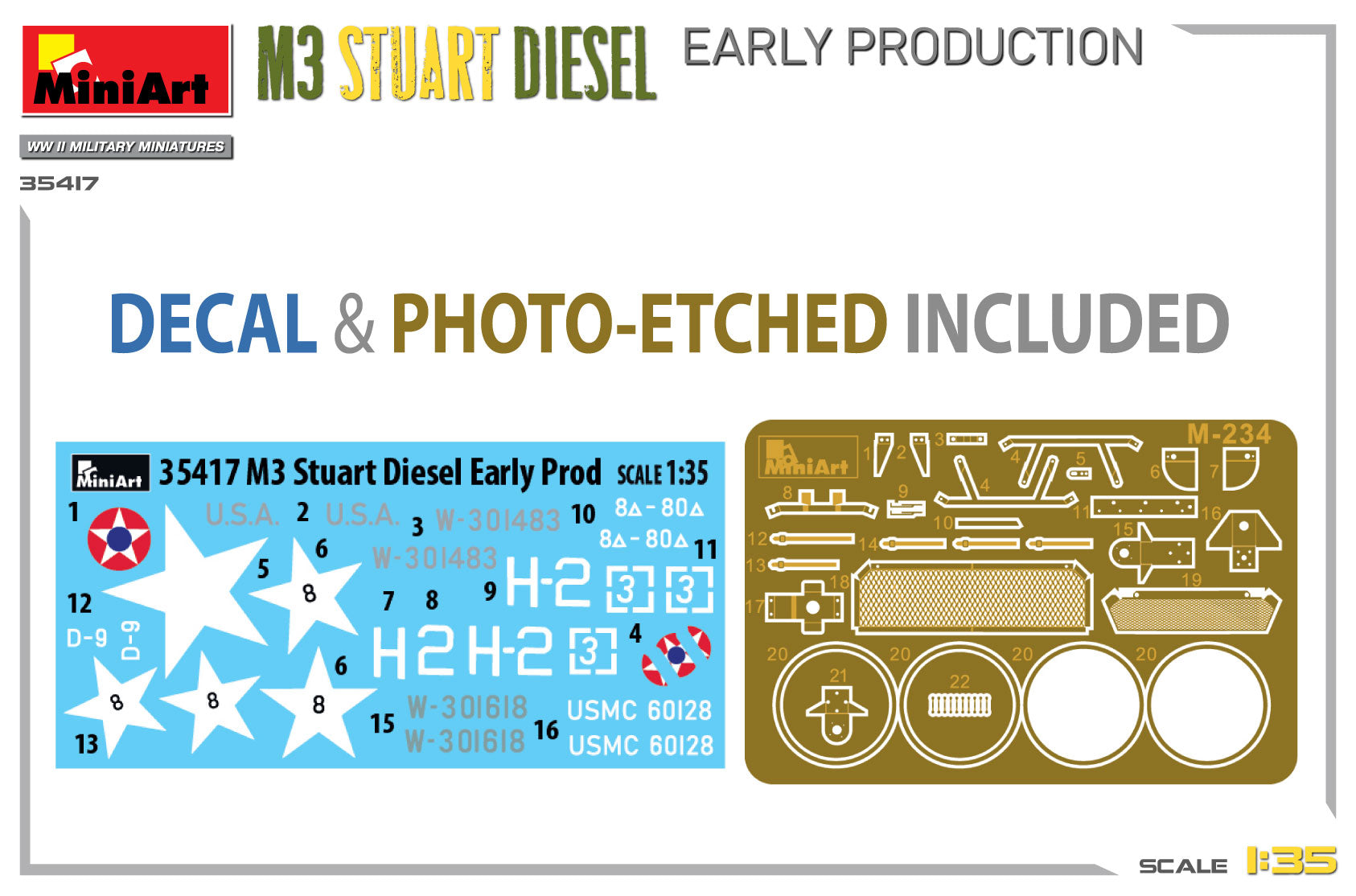  Miniart 1:35 - M3 Stuart Diesel Early Prod  