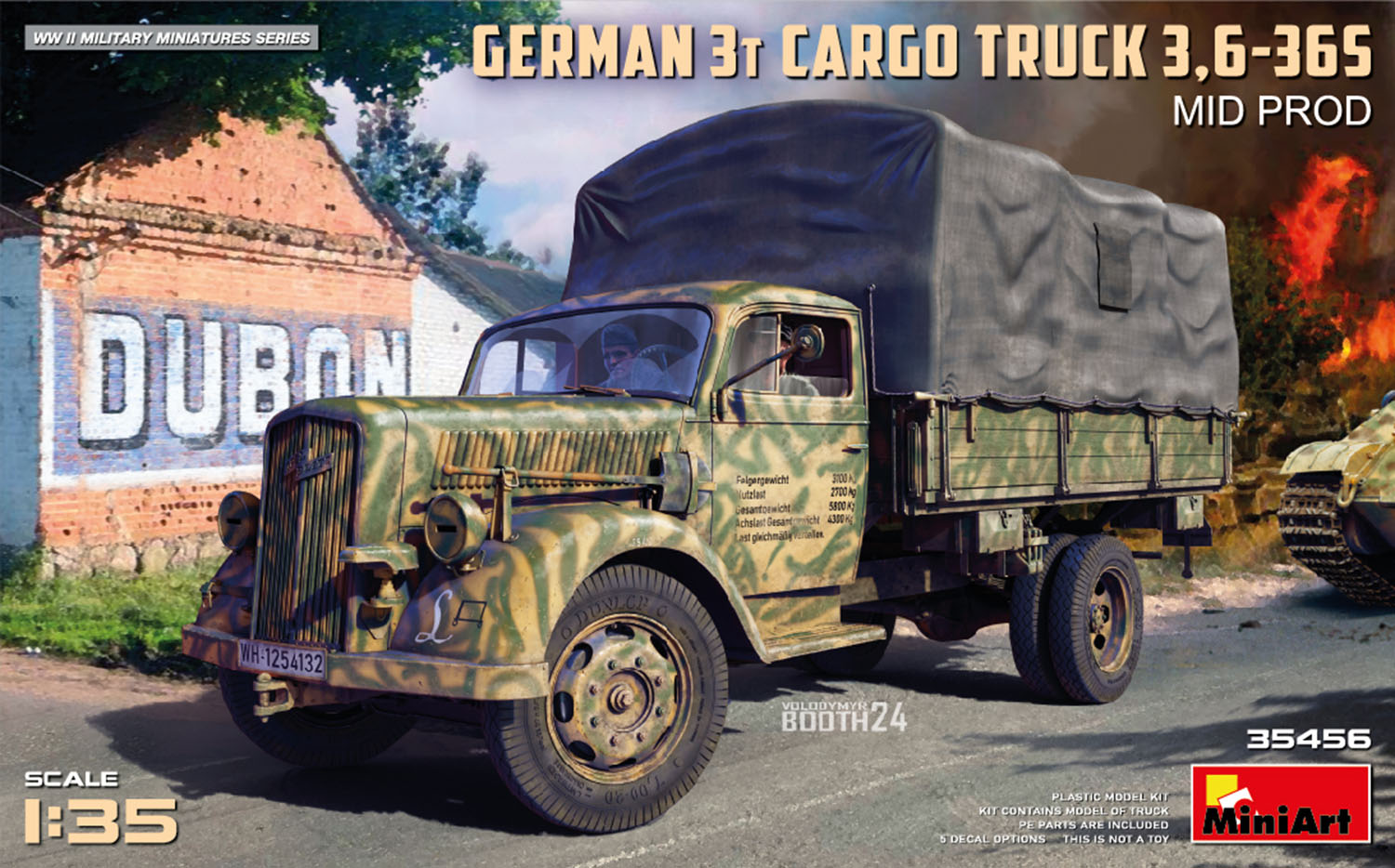  Miniart 1:35 - German 3t Cargo Truck 3,6-36s Mid Prod 