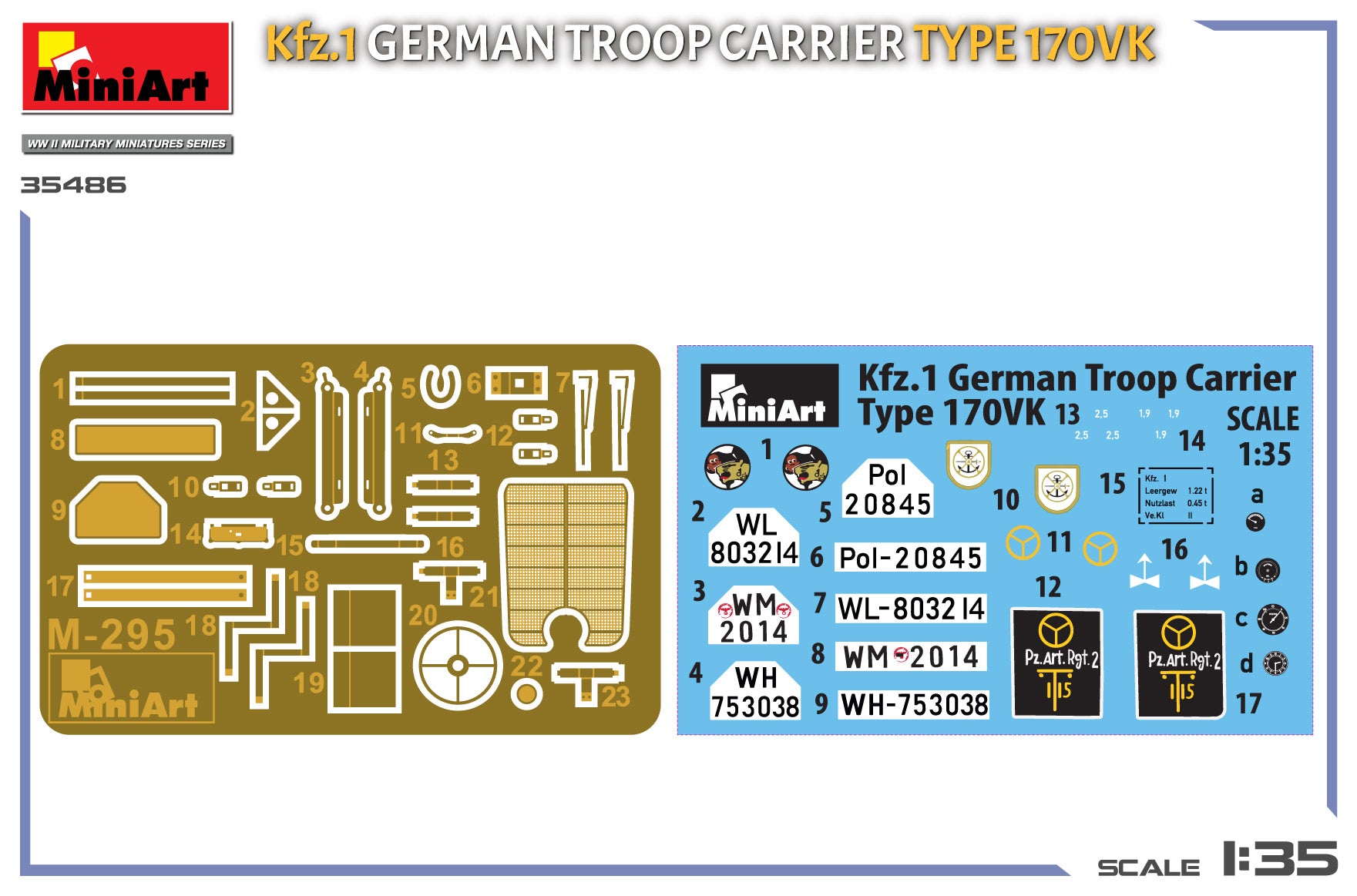 MiniArt Kfz.1 German Troop Carrier Type 170VK 1/35 scale
