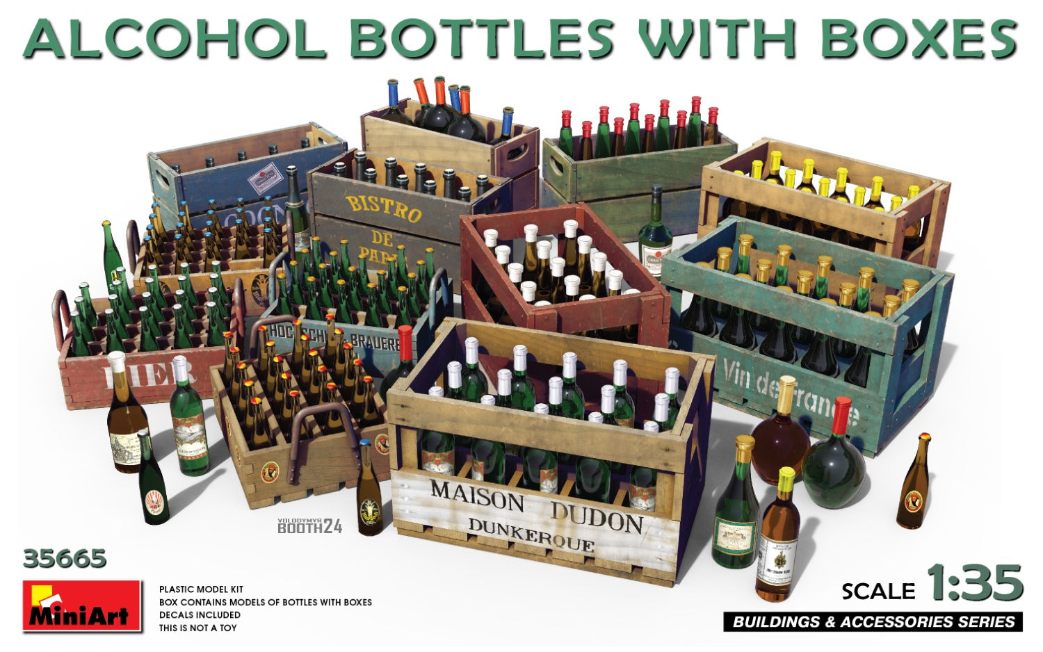  Miniart 1:35 - Alcohol Bottles w/ Boxes 