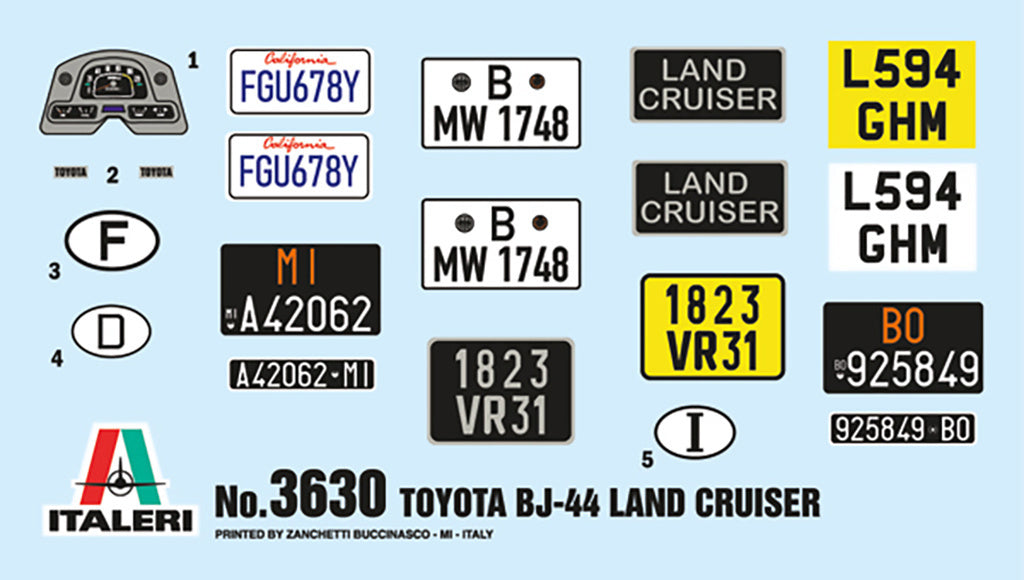 Italeri Toyota Bj-44 “Land Cruiser”Soft Top/Hard Top 3630