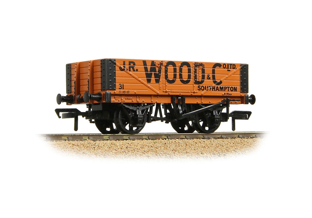 Branchline 5 Plank Wagon Wooden Floor 'J.R. Wood & Co. Ltd.' Orange 37-053A