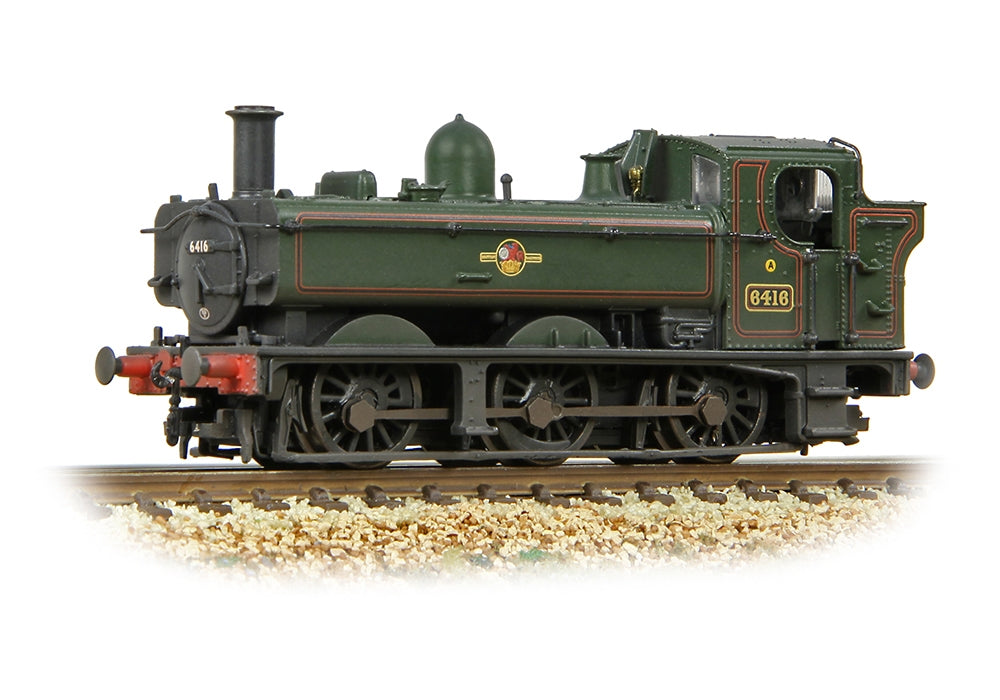 Graham Farish GWR 64xx Pannier Tank 6416 BR Lined Green (Late Crest) [W] 371-987B