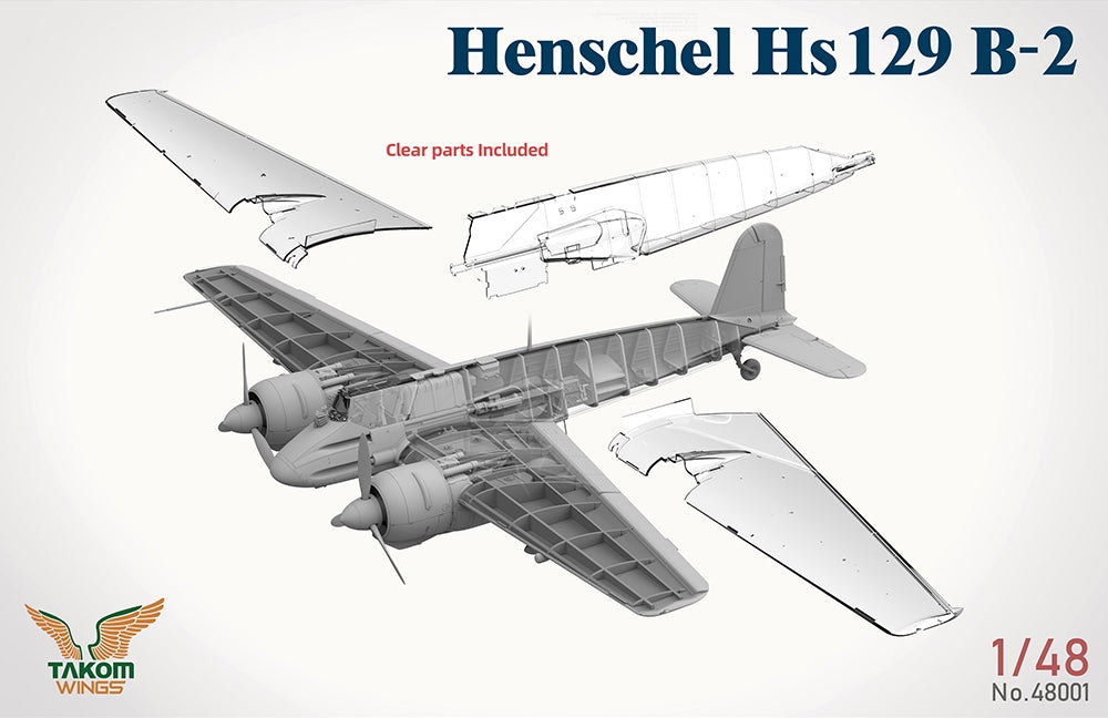 Takom German Air Force Henschel Hs 129 B-2 Ground Attack Aircraft pktak48001