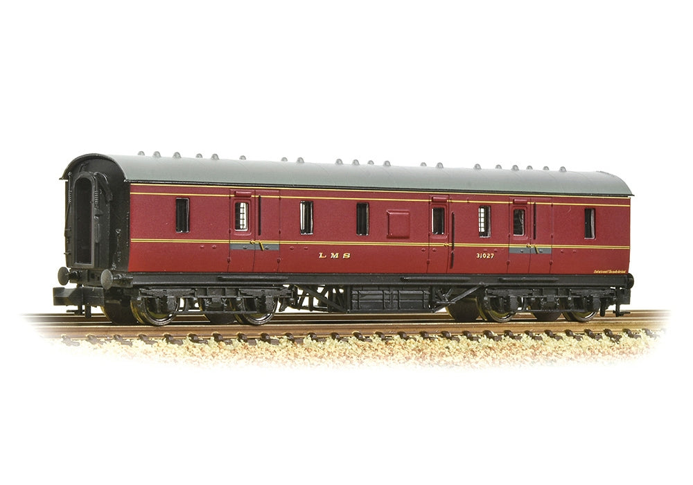 Graham Farish LMS Stanier 50ft Full Brake LMS Crimson Lake 374-885A