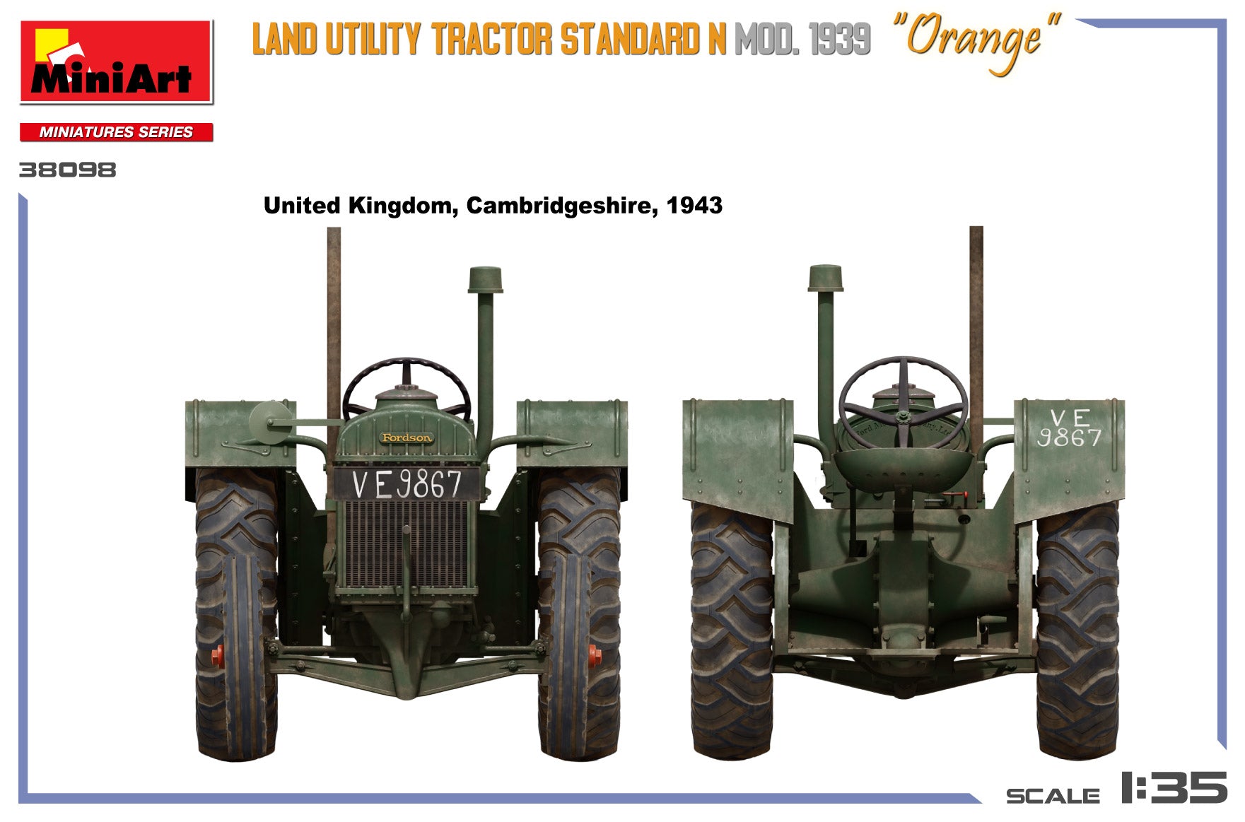 Model of a Land Utility Tractor with details on a white background, featuring the MiniArt logo.
