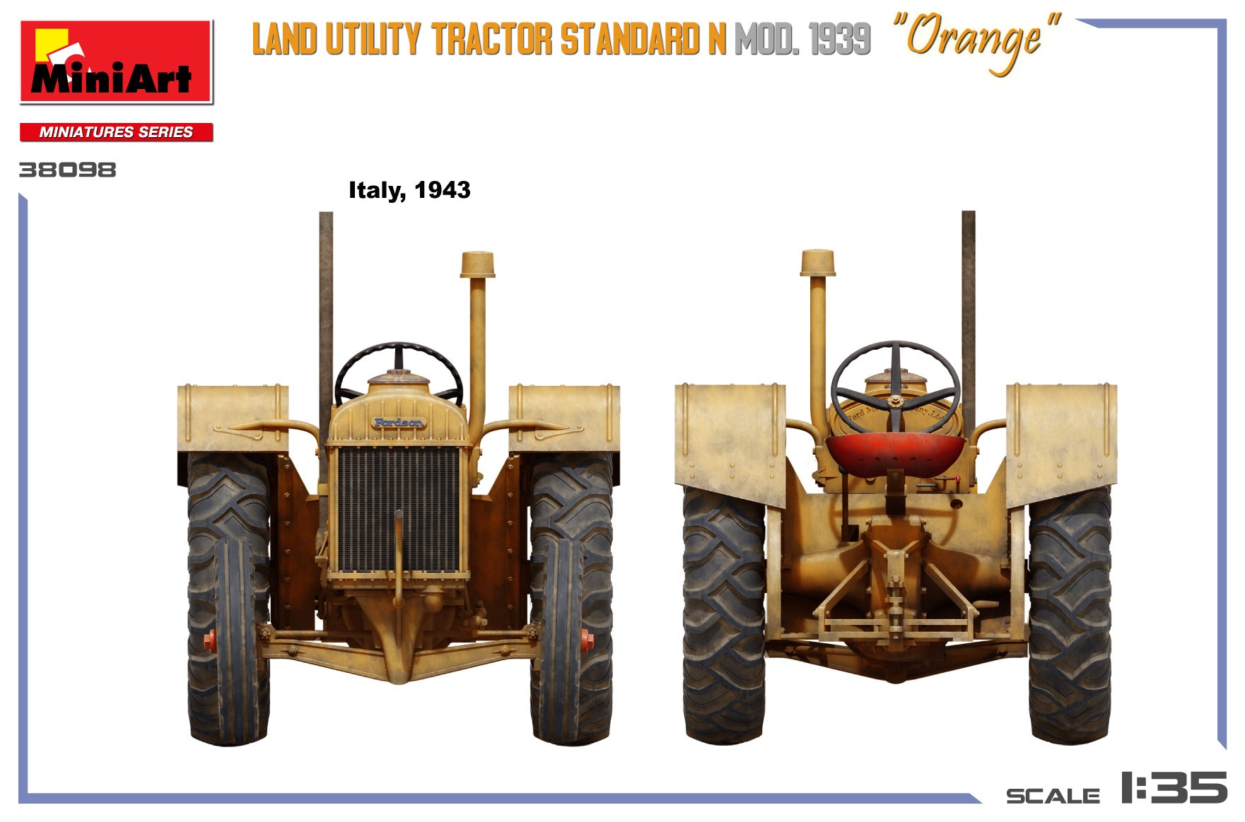 Model of a Land Utility Tractor Standard N from Italy in 1943, scale 1:35, by MiniArt.