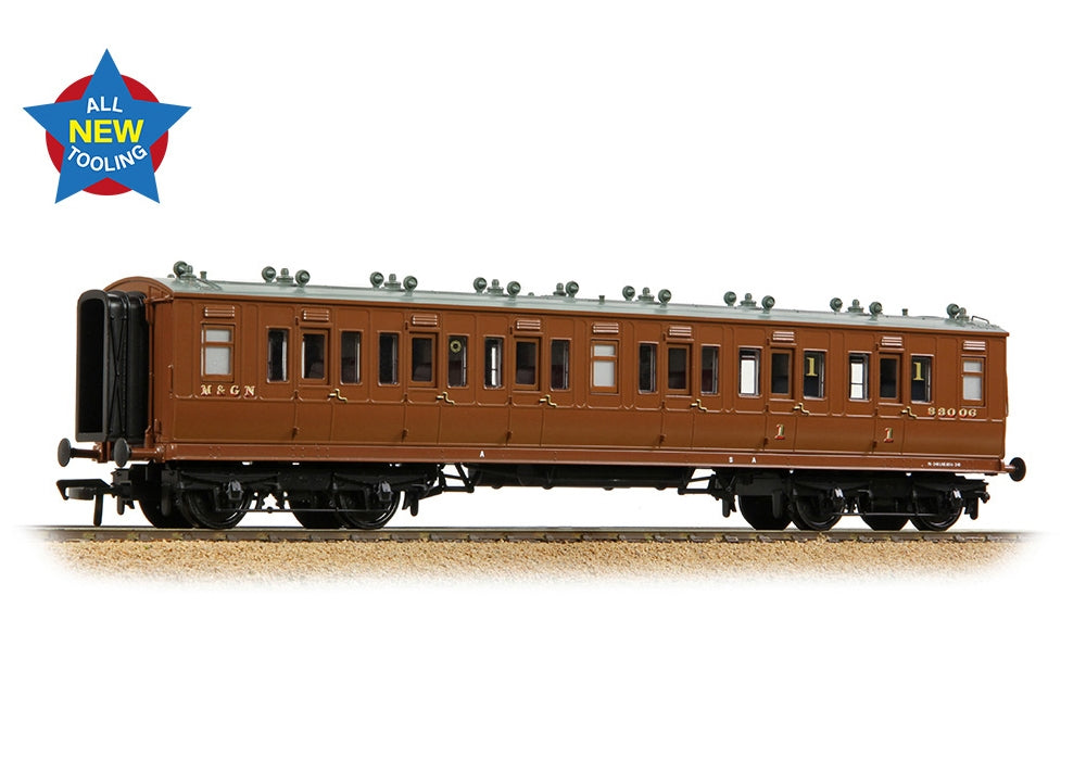 Branchline Lnwr 50ft Arc Roof Composite Corridor M&Gn Brown 39-861