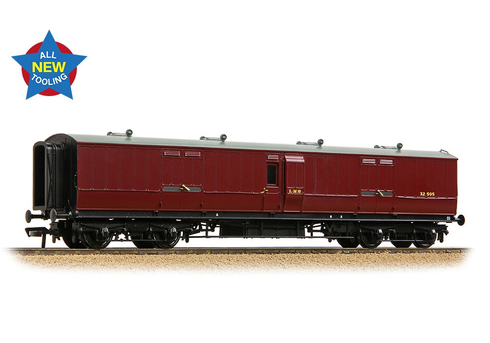 Branchline Lnwr 50ft Arc Roof Full Brake LMS Crimson Lake 39-893