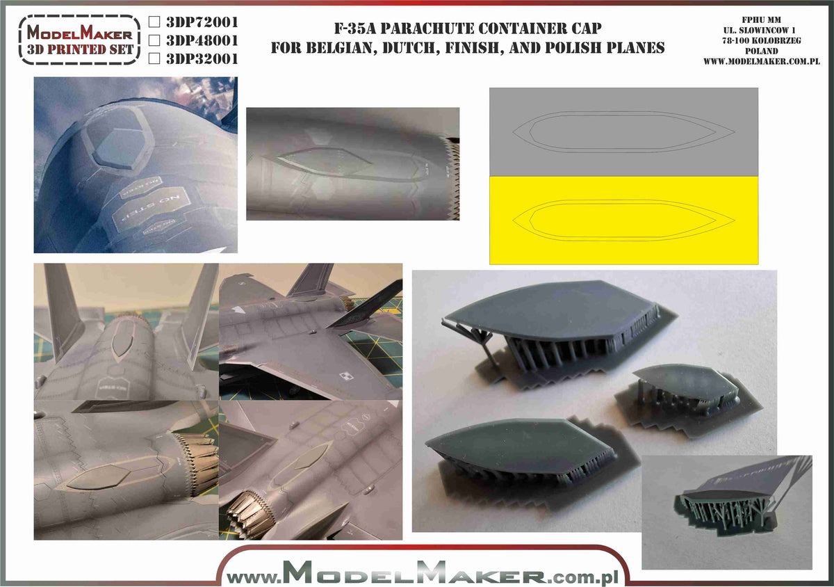 Lockheed-Martin F-35A Lightning II Parachute Container Cap 3D-Printed