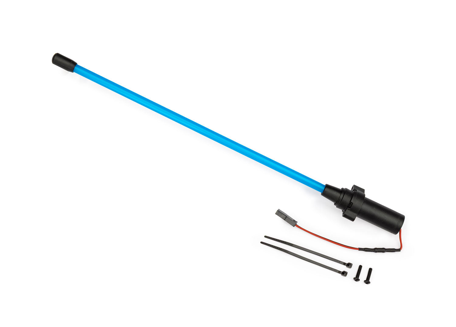 Whip light, LED, blue (assembled) (1)/ 3x12mm BCS (2) (replacement for 1 whip light, left or right) (requires #6588X accessory power supply)
