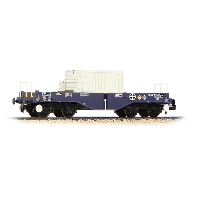 Graham Farish BR Fna Nuclear Flask Wagon With Flat Floor DRS Blue With Flask 377-803