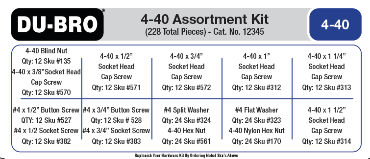 4-40 Hardware Assortment Kit (228 pcs)