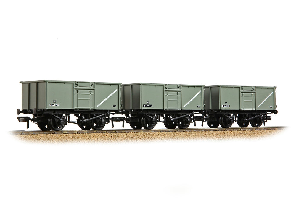Branchline BR 16t Steel Mineral Top Flap Doors 3-Wagon Pack BR Grey (Early) [Wl] 37-265
