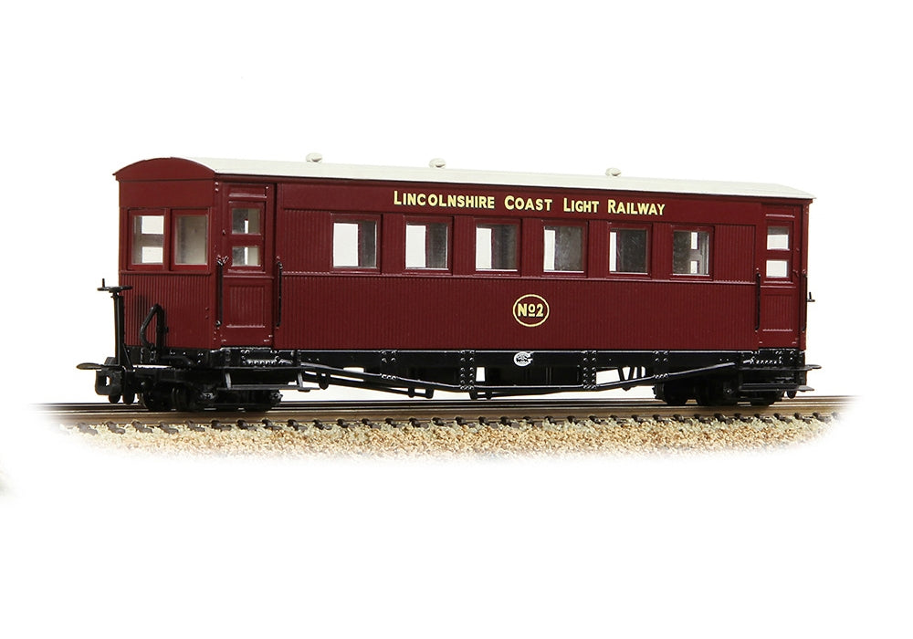 Narrow Gauge Gloucester Bogie Coach Lincolnshire Coast L.R. Maroon 394-028