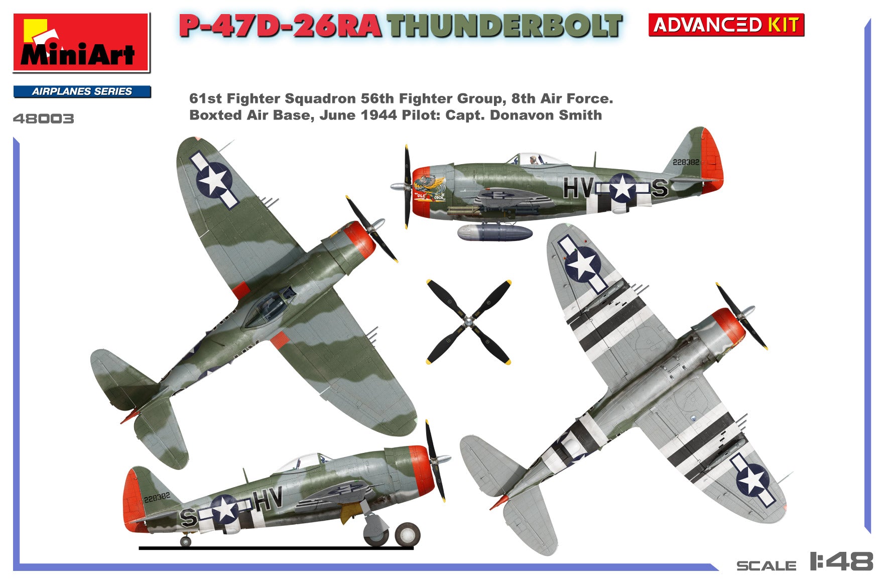  Miniart 1:48 - P-47D-26RA Thunderbolt, Advanced Kit 