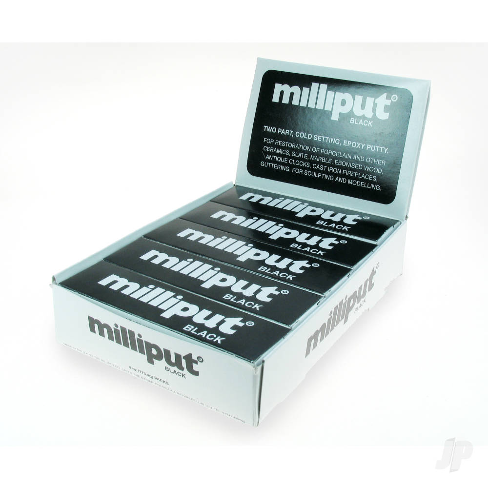 Milliput Milliput Black (Display box of 10) 5525164 3