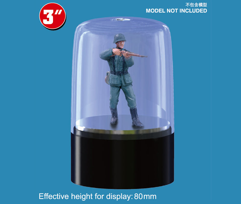 Trumpeter Turntable Display Case - 84mm Dia. 130mm Dome
