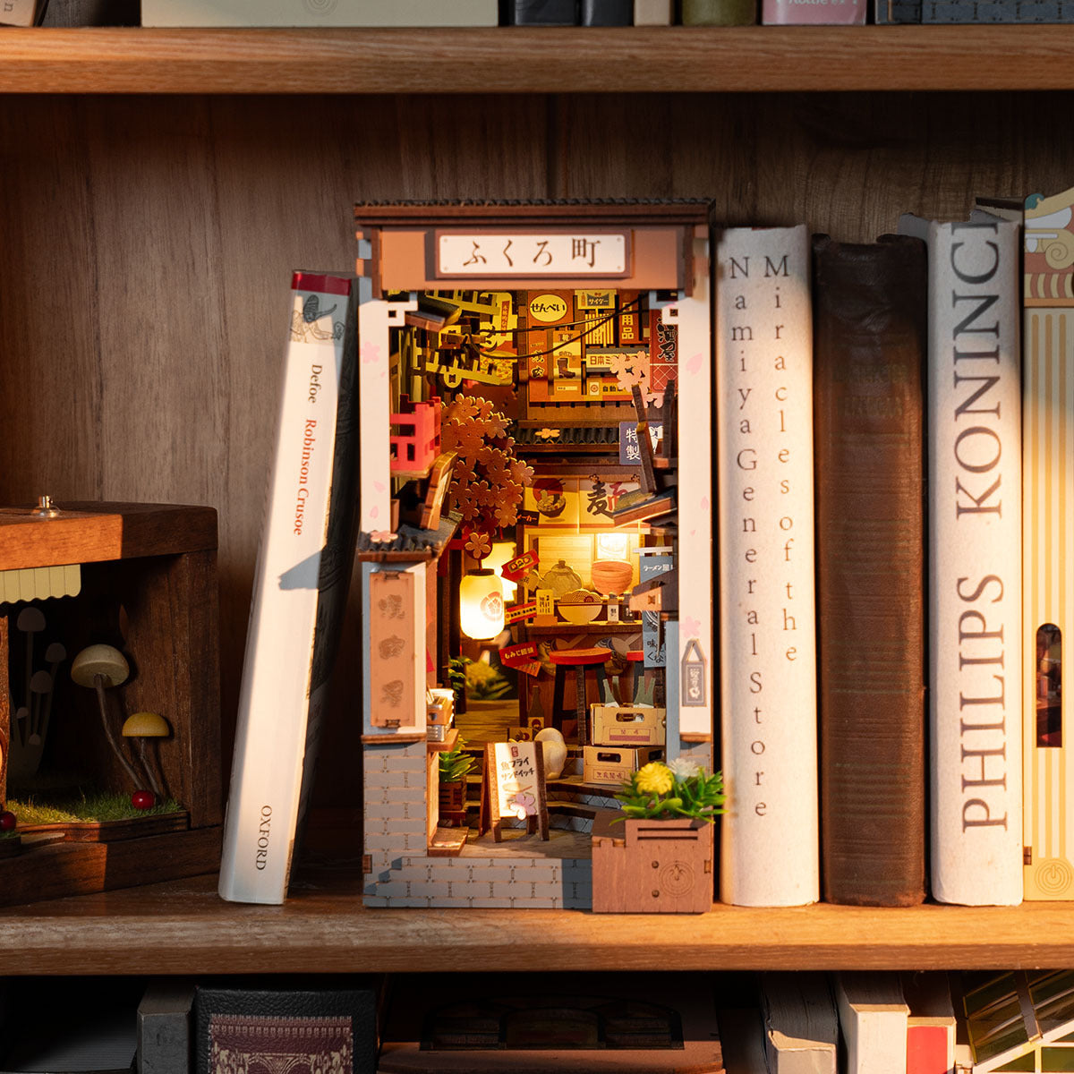 Rolife Sakura Wine Alley DIY Book Nook Shelf Insert Model Kit TGB11