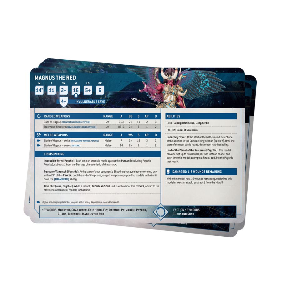 Thousand Sons Datasheet Cards Warhammer 40K