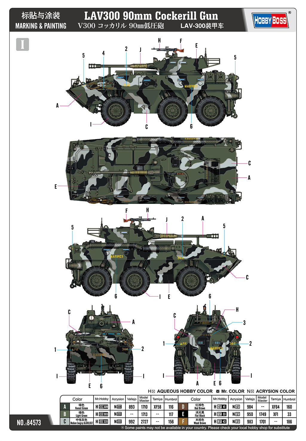  Hobbyboss 1:35 - LAV300 90mm Cockerill Gun 