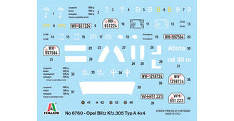 Italeri Kfz. 305 Opel Blitz Typ A 4X4 6760