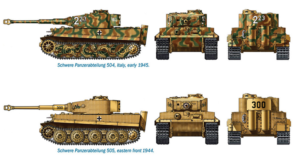Italeri Pz.Kpfw.Vi Tiger I (2 Fast Assembly Models) 7505