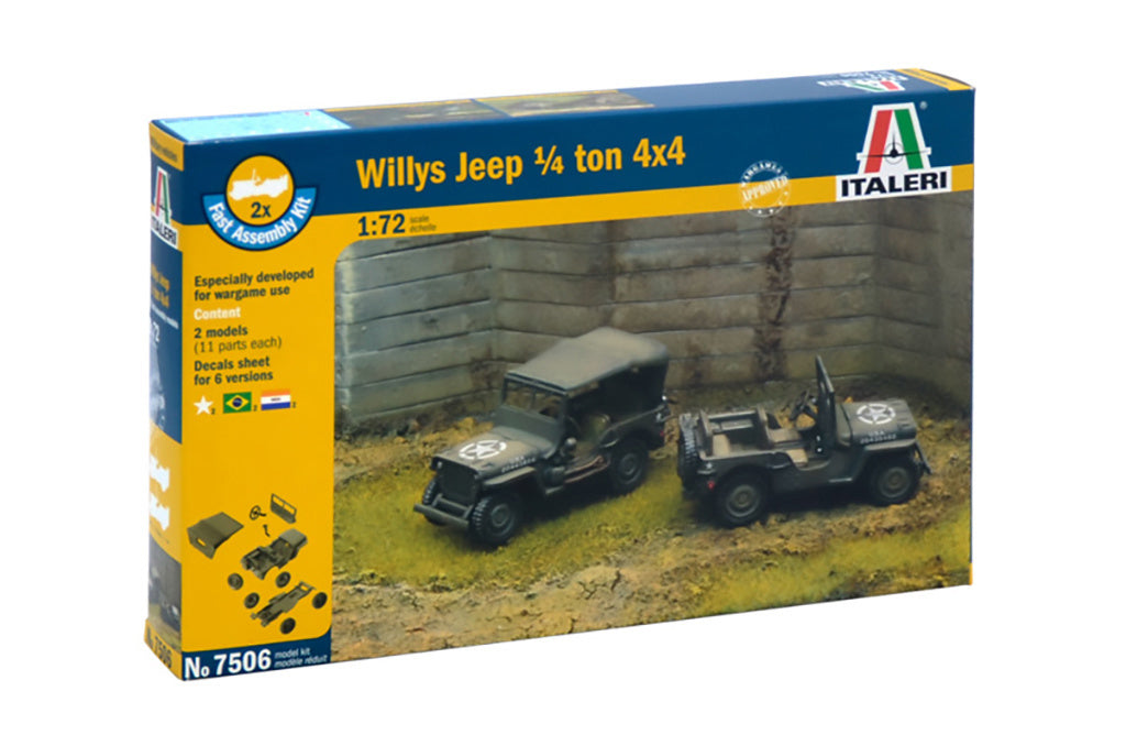 Italeri 1/4 Ton 4X4 Truck (2 Fast Assembley Models) 7506