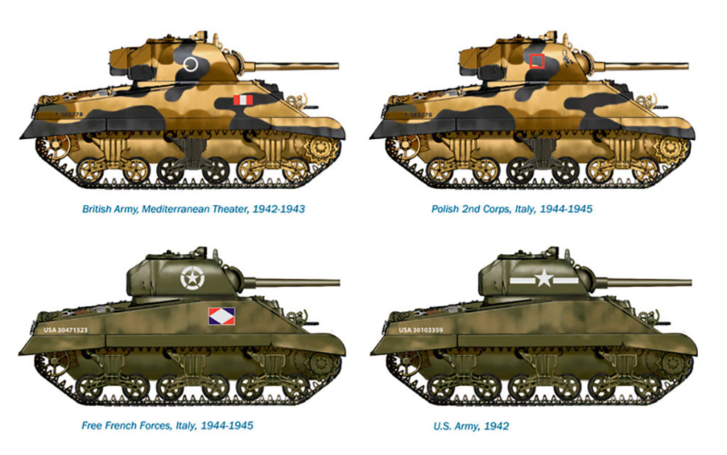 Italeri M4A2 Sherman Iii (2 Fast Assembley Models) 7511