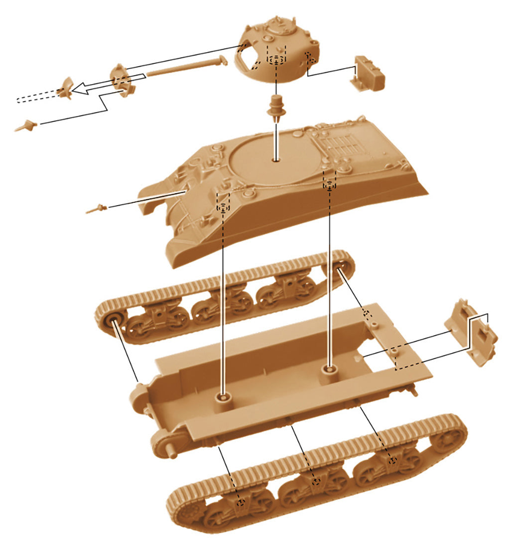 Italeri M4A2 Sherman Iii (2 Fast Assembley Models) 7511