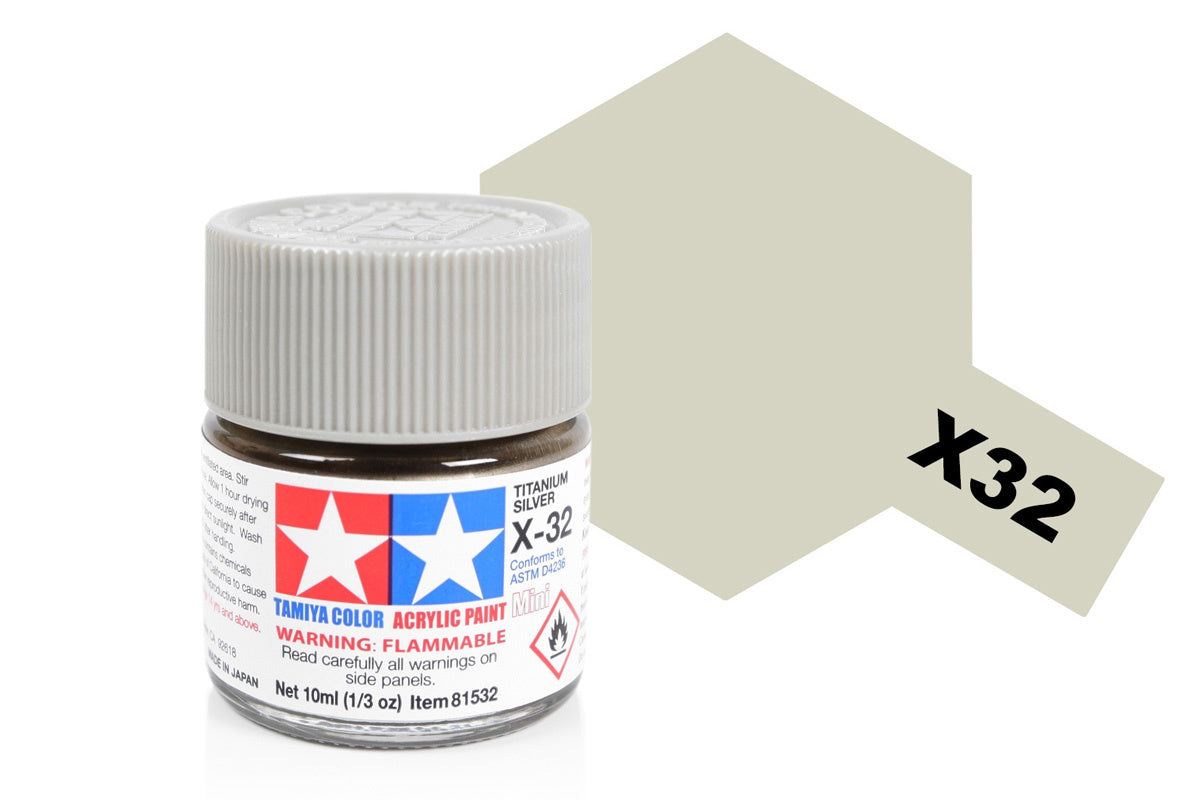 Tamiya Acrylic Paints 10Ml X32 Titanium Sliver