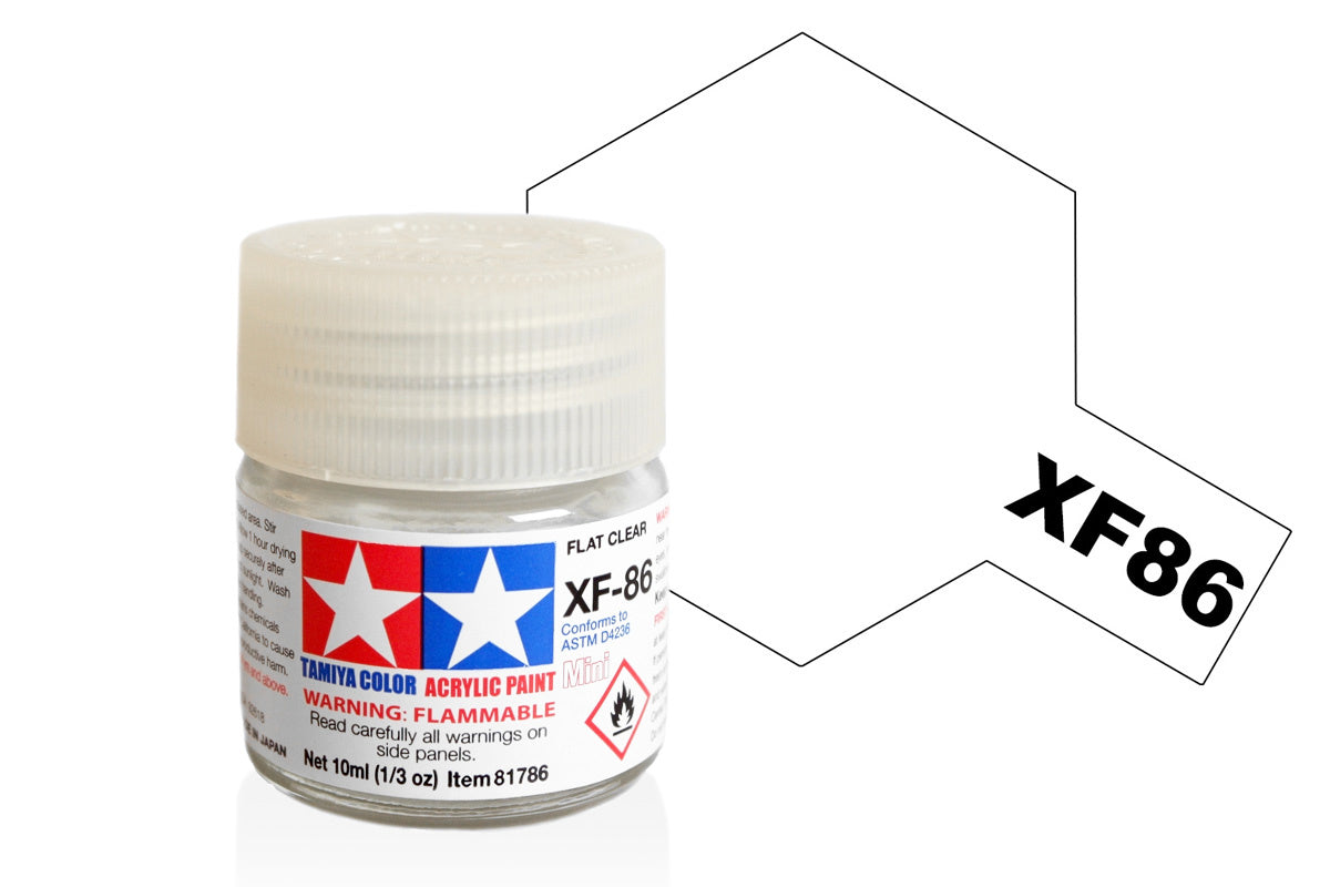 Tamiya Acrylic Paints 10Ml Xf86 Flat Clear
