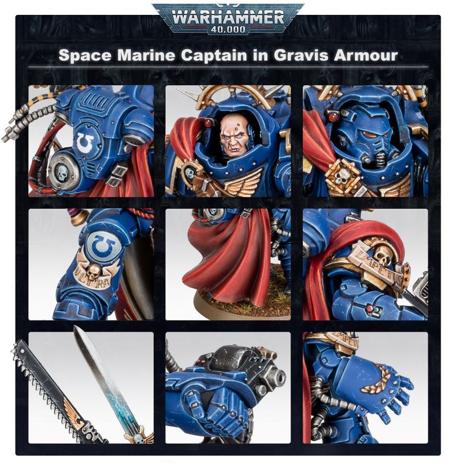 Warhammer 40K: Space Marines Captain in Gravis Armour – Lead with Unyielding Might!