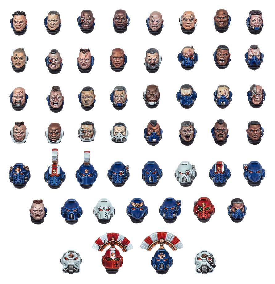 Warhammer 40K: Space Marine Heads - Warhammer