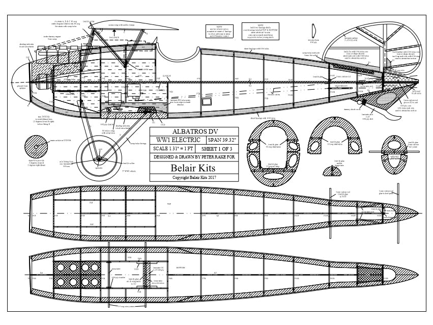 Albatros DV - 39" electric scale kit