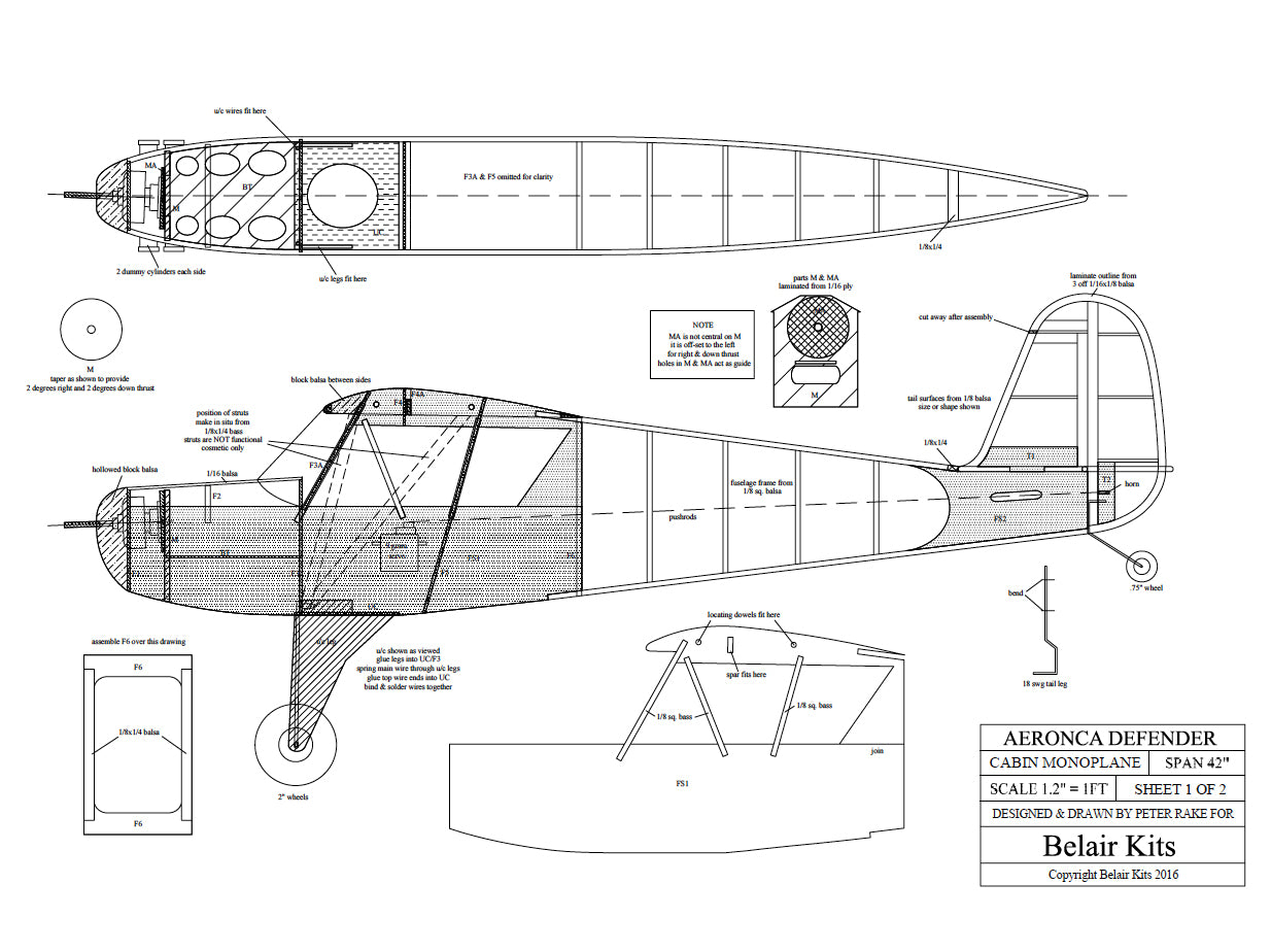 Aeronca Defender 42" electric scale kit