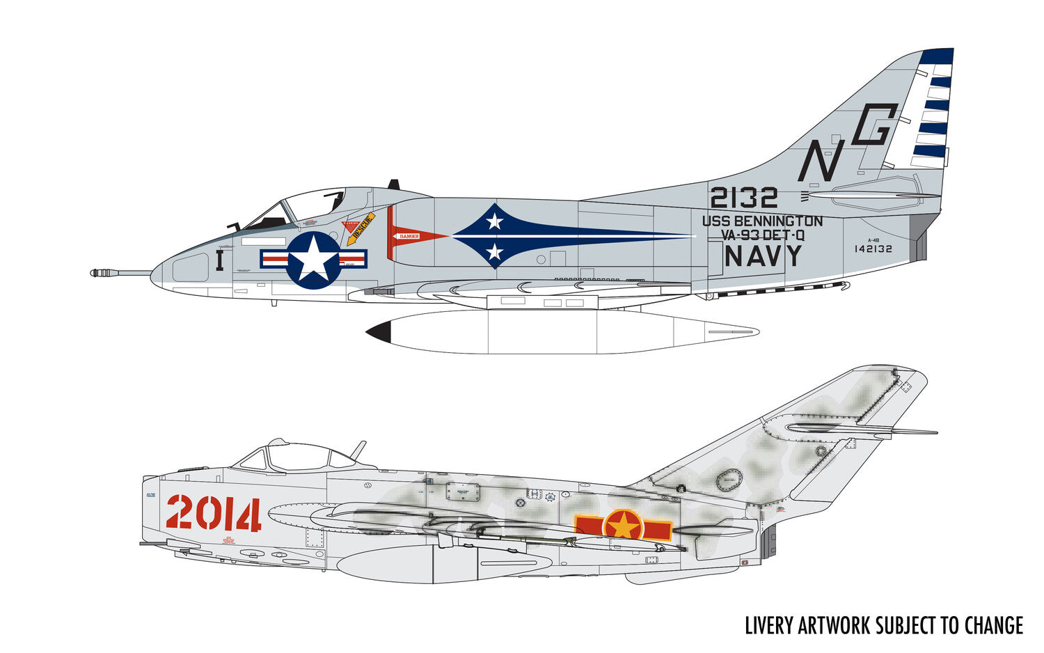 Mig 17F Fresco Douglas A-4B Skyhawk Dogfight Double